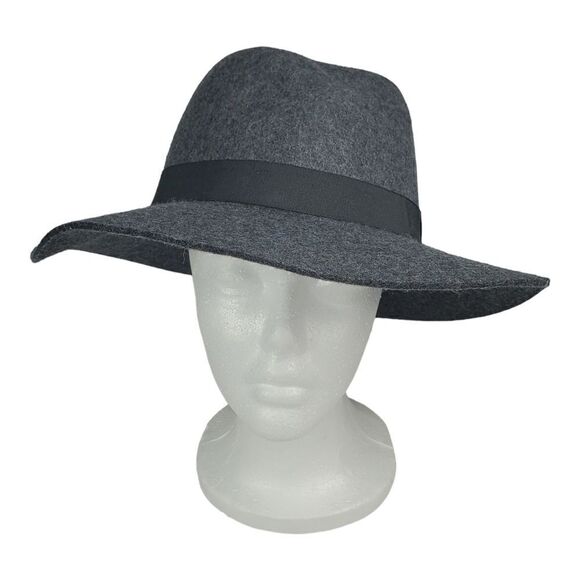 Nordstrom Fedora Hat Blue 100% Wool One Size Wide Brim Festival Bohemian Classic